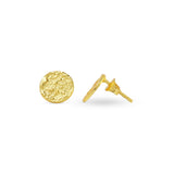 Round Hammered Stud Earrings