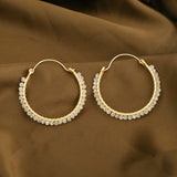 Rainbow Moonstone Beads Circle Earrings
