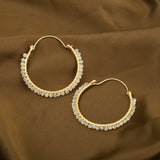 Rainbow Moonstone Beads Circle Earrings