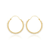 Rainbow Moonstone Beads Circle Earrings