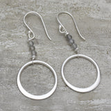 Silver Plated Labradorite  Dangle Earrings