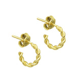 Gold Silver Plated Metal Round Stud Earrings