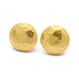 22k  Hammered Stud Earrings Women Accessory