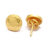 22k  Hammered Stud Earrings Women Accessory