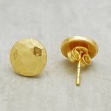 22k  Hammered Stud Earrings Women Accessory