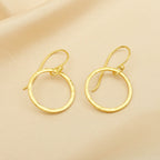 Circle Hammered Dangle Earrings - La Vitá Jewels