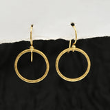 Circle Hammered Dangle Earrings