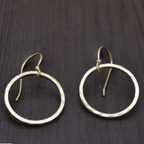 925 Sterling Silver Circle Dangle Earrings r