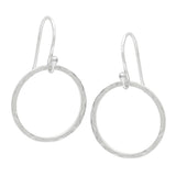 925 Sterling Silver Circle Dangle Earrings r