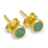 925 Silver Amazonite Stud Earrings 5MM round shape stud Earrings 22k  Earrings