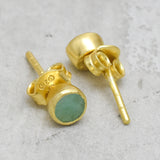 925 Silver Amazonite Stud Earrings 5MM round shape stud Earrings 22k  Earrings