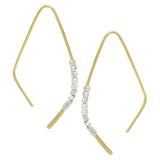 Hand-Cut Metal Beads Hoop Earrings