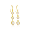 Rainbow Moonstone Moonlight Hoops in Sterling Silver - La Vitá Jewels