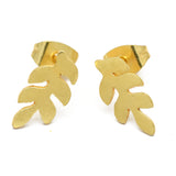 22k  Leaf Stud Earrings