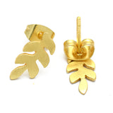 22k  Leaf Stud Earrings