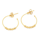 Metal beaded Hoops Earrings