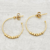 Metal beaded Hoops Earrings