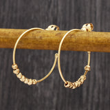 Metal beaded Hoops Earrings