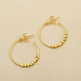 Metal Beaded Hoops Earrings