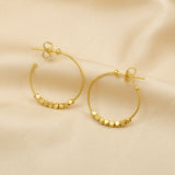 Metal Beaded Hoops Earrings