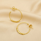Metal Beaded Hoops Earrings