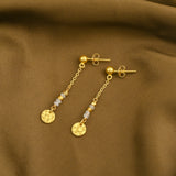 Textured Coin Drop Earrings