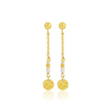 Textured Coin Drop Earrings