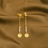 Textured Coin Drop Earrings