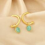 Betty Hoops Pink Quartz and Amazonite Gemstone - La Vitá Jewels