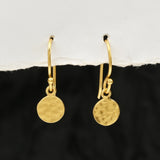 Hammered Round Disc Earrings