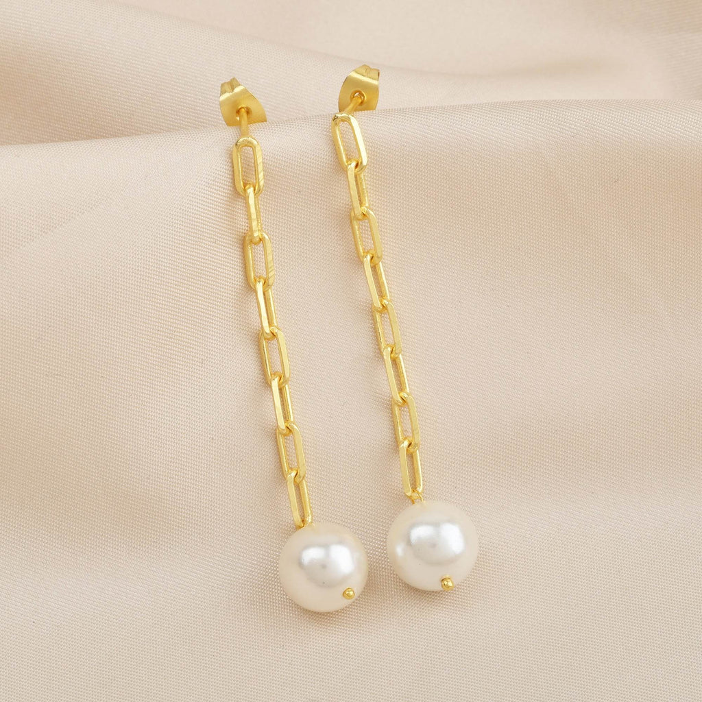 Lovely Links Pearl Earrings - La Vitá Jewels