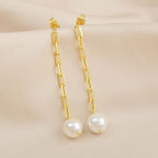 Lovely Links Pearl Earrings - La Vitá Jewels