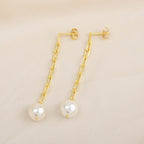 Lovely Links Pearl Earrings - La Vitá Jewels
