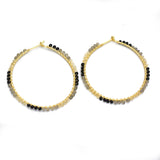 Black Onyx Labradorite Citrine  Hoop Earrings