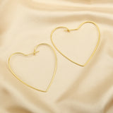 Heart Shape Metal Hoop Earrings