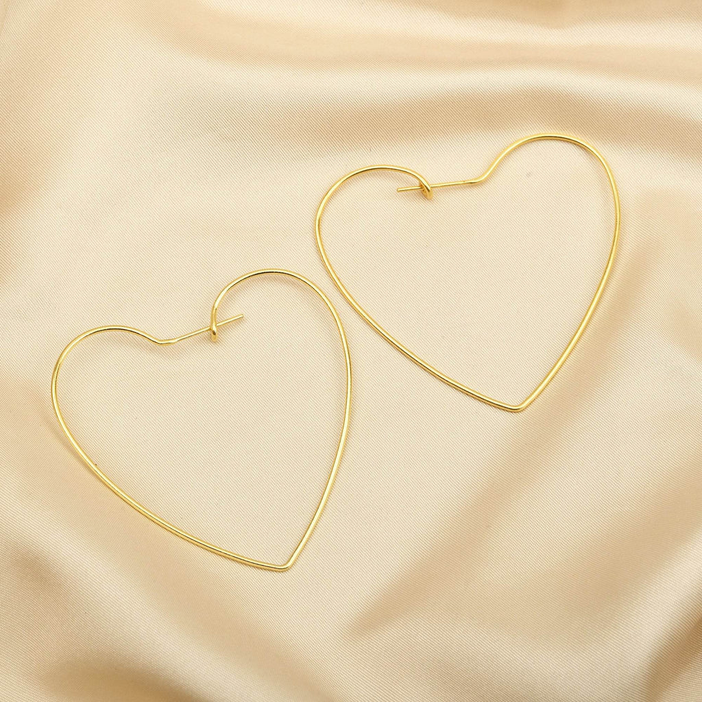 Lovely Heart Hoop Earrings - La Vitá Jewels