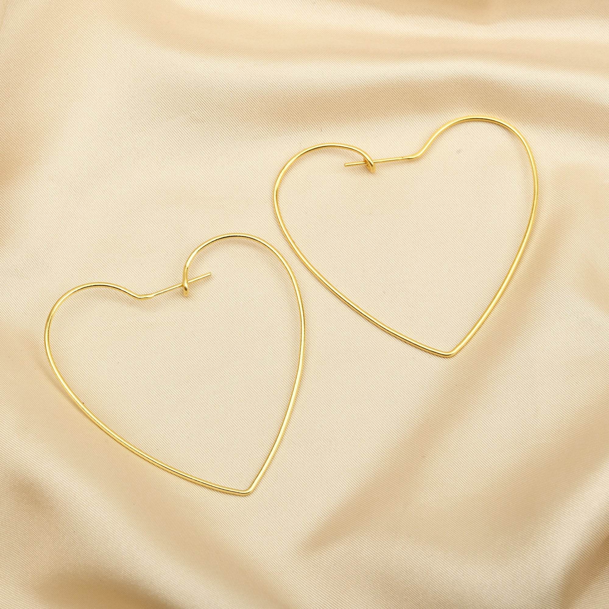 Lovely Heart Hoop Earrings - La Vitá Jewels