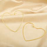 Heart Shape Metal Hoop Earrings