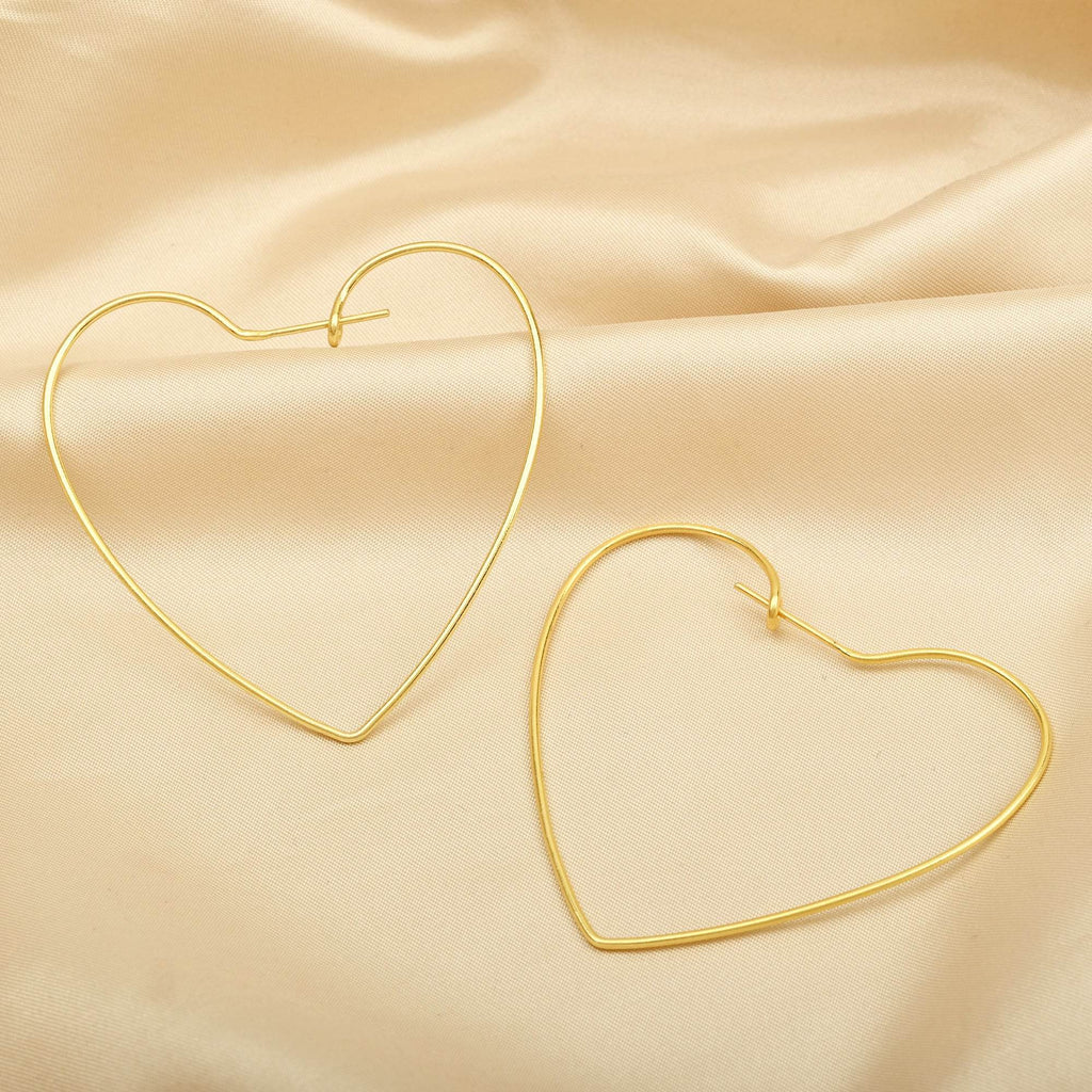 Lovely Heart Hoop Earrings - La Vitá Jewels