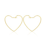 Heart Shape Metal Hoop Earrings