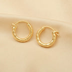 Hammered Huggie Earrings - La Vitá Jewels
