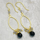 London bt and Labradorite  Dangle Earrings in