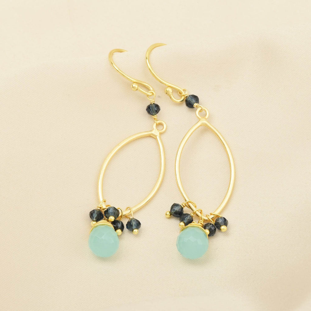 Gemstone Whispers Aqua and Iolite Earrings - La Vitá Jewels
