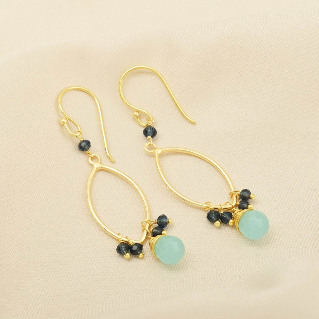 Gemstone Whispers Aqua and Iolite Earrings - La Vitá Jewels