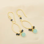 Gemstone Whispers Aqua and Iolite Earrings - La Vitá Jewels