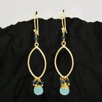 Gemstone Whispers Aqua and Iolite Earrings - La Vitá Jewels