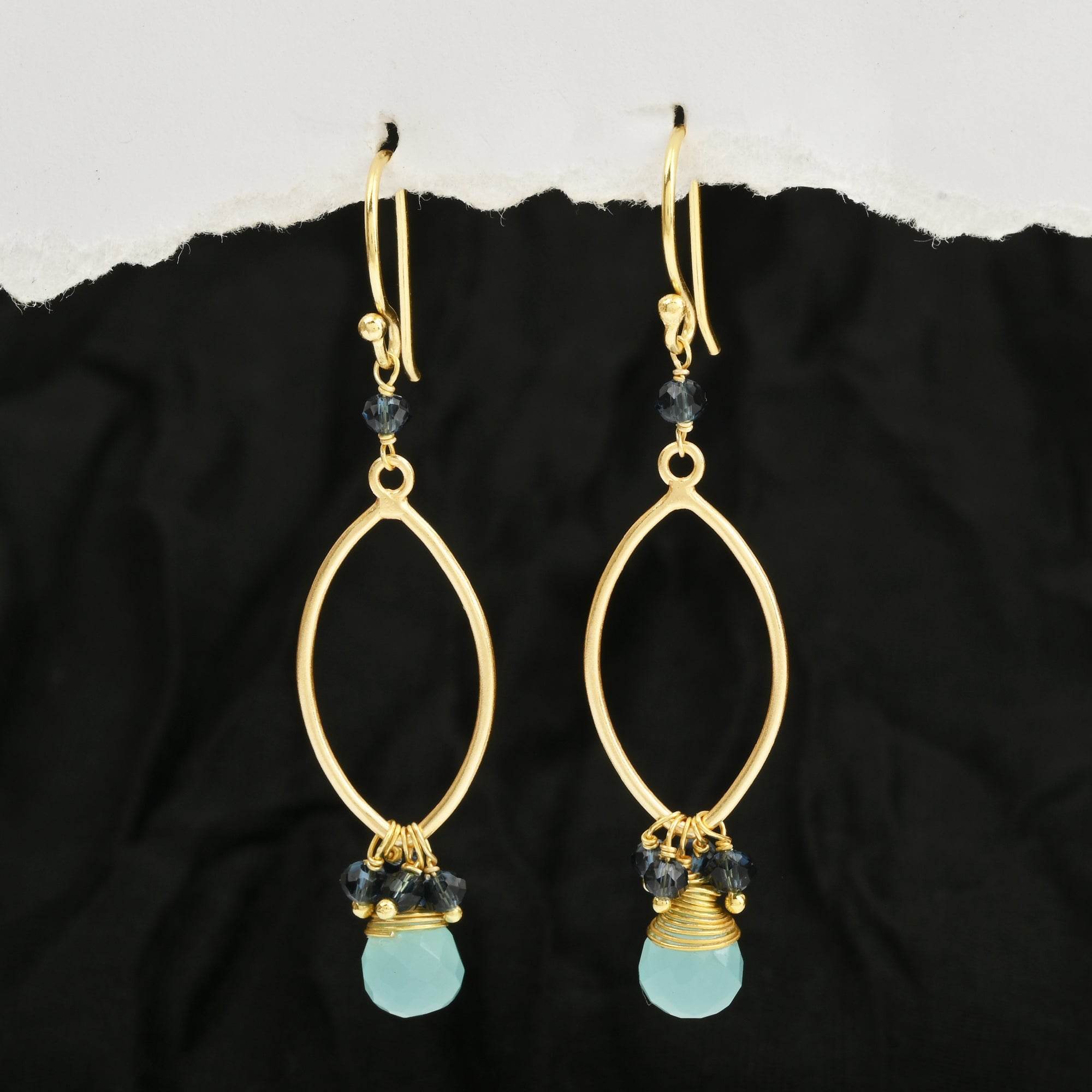 Gemstone Whispers Aqua and Iolite Earrings - La Vitá Jewels