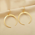 Almost Full Moon Textured Earrings - La Vitá Jewels