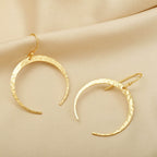 Almost Full Moon Textured Earrings - La Vitá Jewels