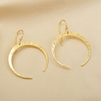 Almost Full Moon Textured Earrings - La Vitá Jewels